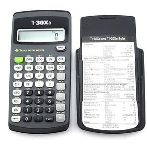 Texas Instruments TI-30Xa Scientific Calculator School Math Used Solar Hard Case